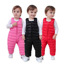 Children Winter Warm Bib Pants Down Cotton Toddler Waterproof Trousers Pants For Baby Boys Girls 1-5 Years Overalls Clj300 2024 - buy cheap