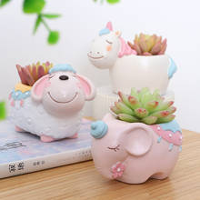 Creative Cartoon Resin Animal Flowerpot Desktop Decoration Potted Garden Landscape Succulent Plant pot (Not Included Plants) 2024 - buy cheap