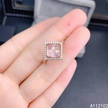 Joias finas de tamanho médio s925 com prata esterlina natural quartzo rosa embutido anel suporte para teste estilo chinês 2024 - compre barato