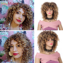 Curly Afro Wig with Bangs Short Kinky Curly Wigs for Women Synthetic Heat Resist Soft Hair Short Curly Afro Brown Wig HeyMidea 2024 - buy cheap