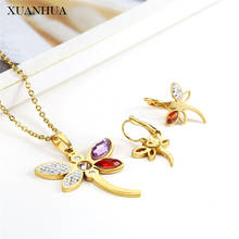 XUANHUA Stainless Steel Jewelry Woman Dragonfly Necklace Set Of Earrings Female Jewelry Sets Summer Accessories Bohemian 2024 - buy cheap