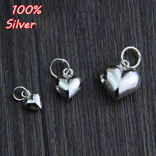 Pingente em formato de coração 2 peças, charme 925 cor prata esterlina joias para pulseiras faça você mesmo acessórios de contas artesanais 2024 - compre barato