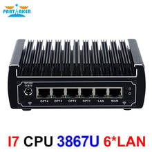 Pfsense fanless mini pc x86 Partaker I7 Intel Celeron 3867U 6*Intel Lans DDR4 linux firewall router DHCP VPN network server 2024 - buy cheap