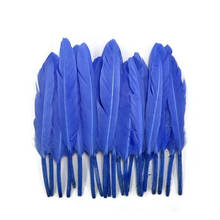 Natural Royal blue Duck Cochettes Loose Feathers 10-15CM/4-6inch Duck Feathers For Crafts Jewelry Accessories decoration Plumes 2024 - buy cheap