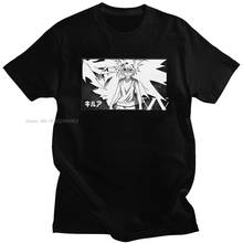 Camiseta masculina para lazer, camiseta de algodão para homens com manga curta, sem mangas, anime, hxh 2024 - compre barato