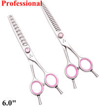 6.0 Hair Scissors Professional High Quality Barber Scissor 440C Hairdressing Scissors Thinning 10/18 Fish Teeth Salon Tool 2006# 2024 - buy cheap