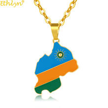 Ethlyn Rwanda Country Map Flag Gold Color Charm Pendant Necklace Rwandans Jewelry African Women/Girls MY137 2024 - buy cheap