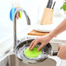 Cepillo de silicona para limpieza de platos, cuenco, olla, sartén, limpiador, esponjas, almohadillas para estropajo, herramientas organizadoras de cocina 2024 - compra barato