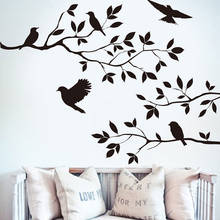Árvore e pássaro adesivo de parede diy decalques da arte do vinil sala estar removível arte mural casa decoração produto 2024 - compre barato