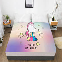 Sábanas ajustadas con dibujos de unicornios, Funda de colchón con banda elástica, sábanas 3D, ropa de cama para niños y bebés, i swell rainbow 2024 - compra barato