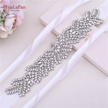 YouLaPan S420 Stunning Brides Belt Ribbon Sash Formal Dress Diamond Belt Rhinestones Belts Wedding Waistband Accessory Applique 2024 - buy cheap