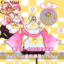 Cos-Mart Hot Anime Vtuber Hololive Sakura Miko Cosplay Costume Cute Maid Dress Female Activity Party Role Play Clothing S-XXL 2024 - buy cheap
