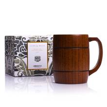 Caneca de cerveja de madeira, xícara de chá leite café artesanal formato de barril presente 2024 - compre barato