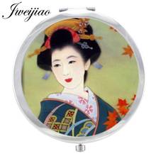 Японское женское зеркало Youhaken с кабошоном, портативное карманное зеркало для макияжа, компактное круглое зеркало для девушек 2024 - купить недорого