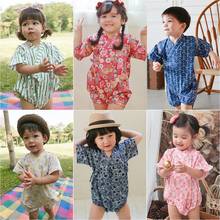 Baby Japanese Traditional Style Kimono Jumpsuit Newborn Yukata Romper Indoor Sleepwear Kid Pajamas Print Asian Oriental Clothing 2024 - buy cheap