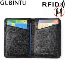 GUBINTU Slim Men's Wallet ID/Credit Card Holder Bifold Wallet RFID Blocking Fashion Card Holder 100% Genuine Leather Purse Men 2024 - buy cheap