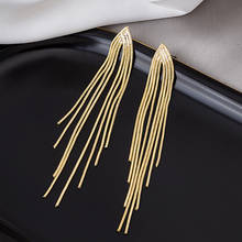 Vintage Tassel Drop Earrings for Women Gold Color Bar Long Thread Chains Tassel Dangel Earrings Jewelry Kpop Party Earring 2021 2024 - buy cheap