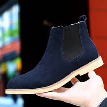 Botas azul e de couro masculinas, sapatos casuais para homens da inverno e de alta qualidade, chaussure homme, 2020 2024 - compre barato