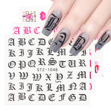 Nail Water Sticker Decals Old English Alphabet Flowers Animal Slider Nail Art Transfer Foils Set Wraps Manicure TRSTZ1034-1049-1 2024 - buy cheap