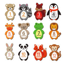 1-12 Months Baby Monthly Milestone Sticker Baby Photography Props Photo Stickers Accessories 2024 - buy cheap