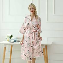 Satin Sleepwear Loose Female Intimate Lingerie Silky Bathrobe Gown Casual Bridal Party Gift Kimono Robe Sexy Homewear Nightgown 2024 - buy cheap