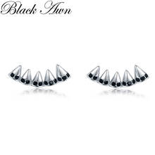  New [Black Awn] Romantic 925 Sterling Silver Jewelry Natural  Party Stud Earrings for Women Bijoux T220 2024 - buy cheap