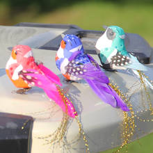12 pçs simulação aves modelos colorido artificial espuma penas pássaro casa jardim casamento decoração do carro diy festa artesanato em miniatura 2024 - compre barato