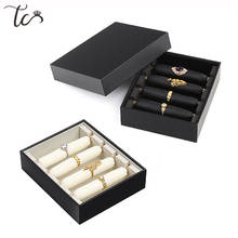 High Quality Stackable Leather Ring Tray Jewellery Display Storage Box Case Stand Jewelry Holder Rings Organizer 2024 - buy cheap