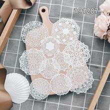 Kljuyp 10 pçs laço branco papel doilies/placemats para festa de casamento decoração suprimentos scrapbooking papel artesanato 191207 2024 - compre barato