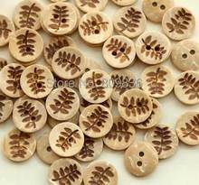 50pcs/lot Size: 11-18mm Leaf Design Coconut Buttons Sewing Wooden Button 2-holes Buttons for Skirt Curtain Dress (SS-498) 2024 - buy cheap
