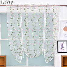Window Treatments Embroidered Sheer Tulle Short Curtains for Kitchen Bedroom Living Room Home Decor 2024 - buy cheap