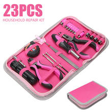Pink Multi-function Hand Repairing Tool Kit 23pcs Pliers Screwdriver Household Tool For Lady Plier Screw Tape Measure Home Tool 2024 - buy cheap