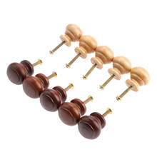 5Pcs 25mm Wooden Cabinet Knobs and Handles Kitchen Drawer Closet Cupboard Furniture Handles Door Wood Pulls Hardware with Screws 2024 - buy cheap