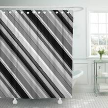 Straight Geometric Gray Pattern for Presentations Black White Colors Shower Curtain Waterproof Polyester Fabric 60 x 72 inches S 2024 - buy cheap