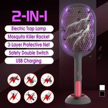 3000V Electric Insect Racket Swatter Zapper USB 1200mAh USB Rechargeable Mosquito Swatter Kill Fly Bug Zapper Killer Trap Light 2024 - buy cheap