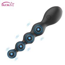 IKOKY Vibrating Butt Plug 10 Speed Anal Beads Vibrator Prostate Massager Clitoris Stimulator Erotic Adult Sex Toys for Women 2024 - buy cheap