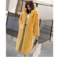 Winter Faux Mink Fur Coat Women Winter Long Coat 2020 Female Hooded Thick Warm Faux Fur Jacket Ladies Loose Plush Coat Oversized 2024 - buy cheap