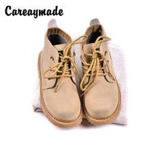 Careaymade-zapatos planos hechos a mano de piel auténtica para niña, botas retro de moda, 6 colores, nuevo estilo 2024 - compra barato