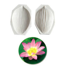 Large Lotus Flower Petals Veiner Sugar Tool Meridians Flower Silicone Cake Mold Simulation Gum Paste Mould M2485 2024 - buy cheap