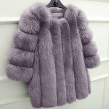 winter coat women faux fur thick warm solid Furry Jacket Long Sleeve overcoat d91005 2024 - buy cheap