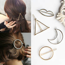 Top quality Gold Silver Color Metal Triangle Hairpin Girls' Hair Clips Women Fashion Hair Accessories Circle Hair Clips Hairpins 2024 - buy cheap