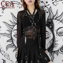 CEA Goth Sexy Harness Bra Women Garter Belt Suspenders Bondage Body Bdsm Chest Harness Cage Gothic Body Straps Stockings Belts 2024 - buy cheap