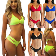 Conjunto de Bikini con sujetador y Tanga para mujer, bañador Sexy, ropa de baño, traje de baño con aros 2024 - compra barato