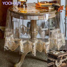 Mantel de lujo de vidrio suave para mesa de té, cubierta de tela de plástico transparente de PVC, impermeable, para decoración de Navidad y boda 2024 - compra barato