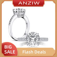 ANZIW-anillo clásico de Plata de Ley 925 de corte redondo, joyería de boda con diamantes de imitación de compromiso, 2,65 CT 2024 - compra barato