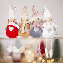 Adorno colgante navideño para decoración del hogar, Mini muñeco de peluche de Ángel, regalo de Año Nuevo, 1 Uds. 2024 - compra barato