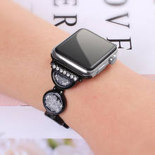 Pulseira para apple watch, de luxo, com pedra de areia, para iwatch séries 3, 2, 1, 42mm, 38mm, 4, 40mm, 44mm 2024 - compre barato