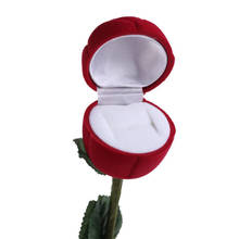 Anel de rosa vermelha, caixa de presente de casamento, caixa de joias da moda, de noivado, 1 peça, venda imperdível 2024 - compre barato