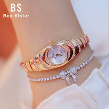 Relojes de marca de lujo para mujer, de cuarzo, informal, con esfera pequeña, relojes de pulsera de oro rosa con diamantes de imitación, 2020 2024 - compra barato