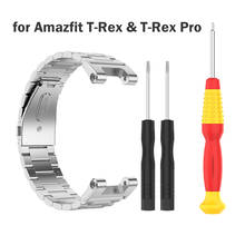 Silver T Rex Pro Stainless Strap for Amazfit T-Rex Bands Solid Metal Steel Replacement Bracelet for Amazfit T-Rex Pro Smartwatch 2024 - buy cheap